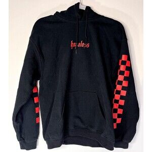 Official Halsey Hoodie Sweatshirt Mens M Black Hopeless Checkerboard Sleeves